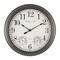 Better Homes & Gardens 15.5" Indoor/Outdoor Round Analog Wall Clock - Gray Gunmetal Finish